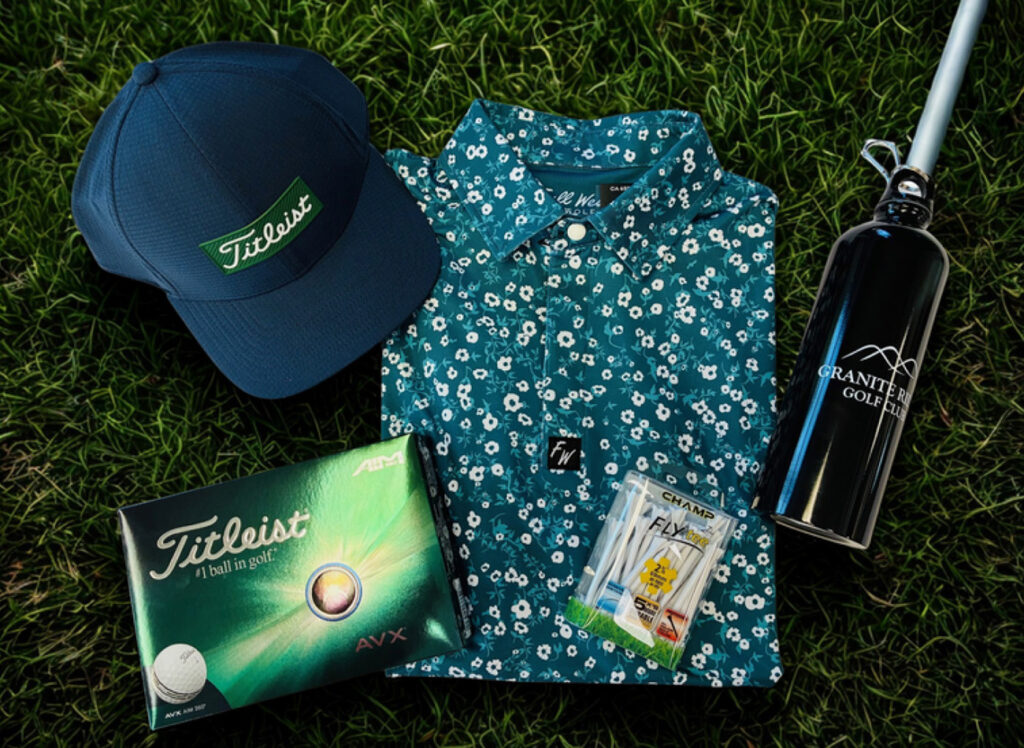 Golf Gear including shoes, hats, golf balls, clothing